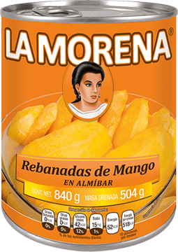 REBANADAS DE MANGO EN ALMÍBAR de PRODUCTOS ALIMENTICIOS LA MORENA .  (PLANTA HUAMANTLA).